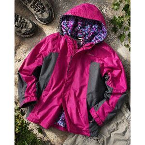 Columbia Magenta Hooded Ski Jacket Fleece Lined Gorpcore Youth Large Y2K